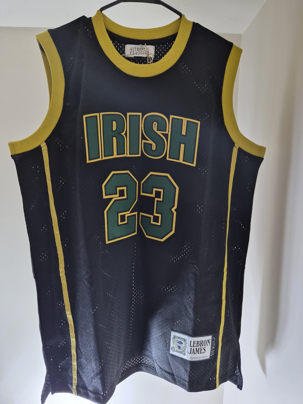 Classic Men’s Black and Yellow 'Irish 23' Jersey
